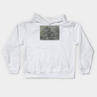 Forest Landscape with Water by Simon de Vlieger Kids Hoodie